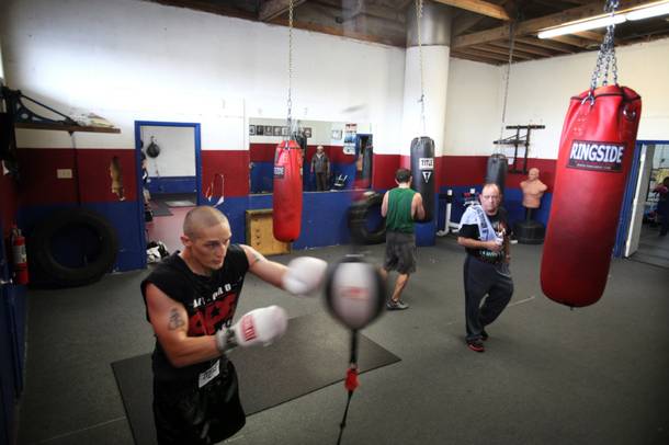 Anthony Lenk, 24, of Las Vegas trains at Johnny Tocco's Boxing Gym in downtown Las Vegas on Wednesday, September 5, 2012.